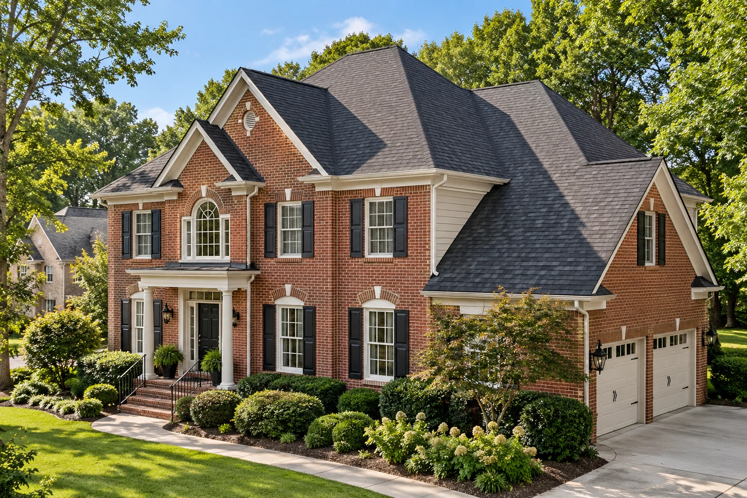 Aerial view of a Georgia home with a charcoal roof